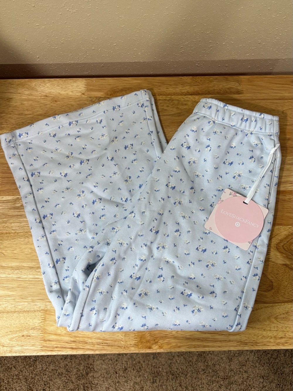 LoveShackFancy Kids Pale Blue Floral Pajama Bottoms